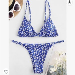 Zaful Ditsy Floral Bikini Set - Size Small